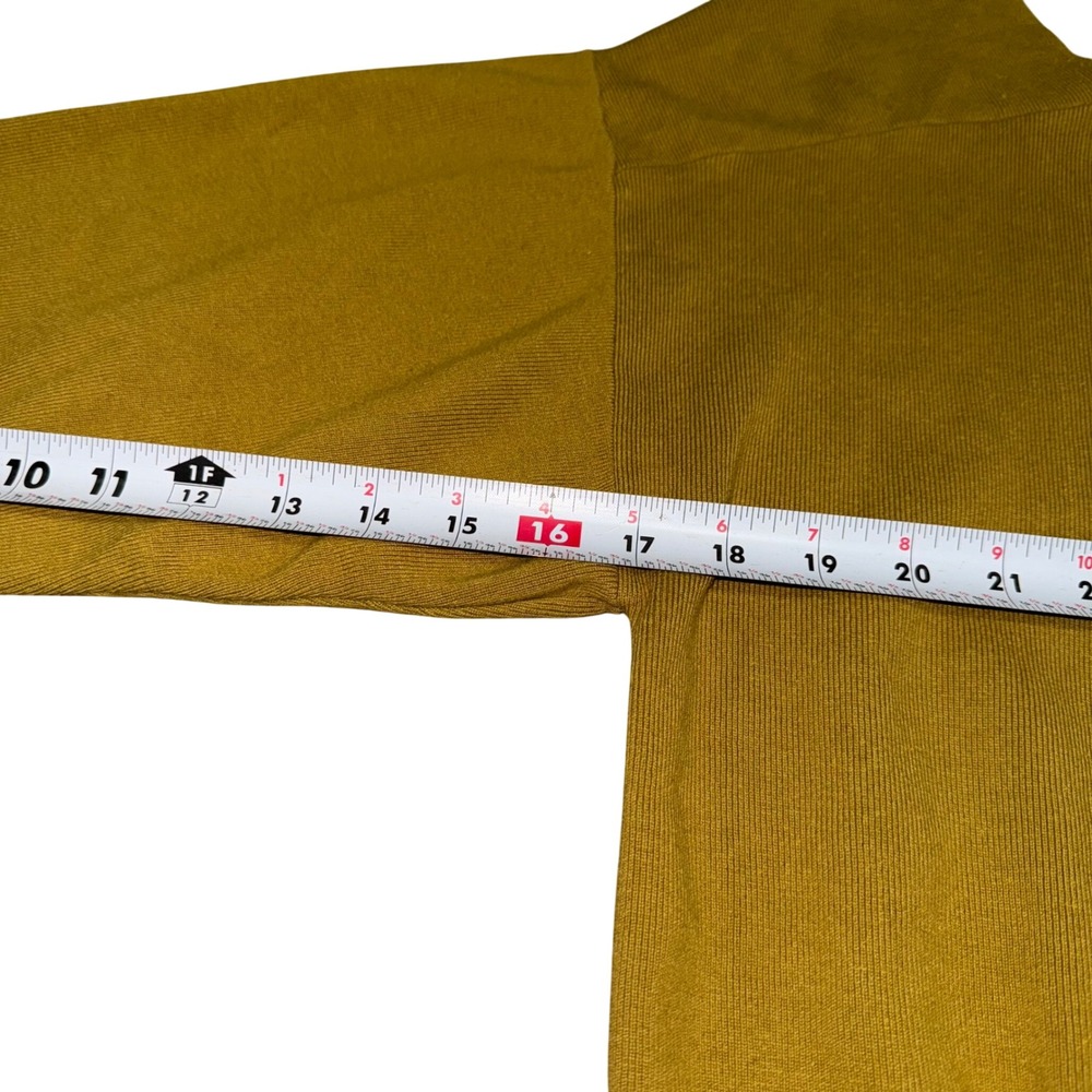 Oak Fort Mustard Yellow Asymmetrical Neckline‎ Knit Sweater Women's Size S - Picture 5 of 7